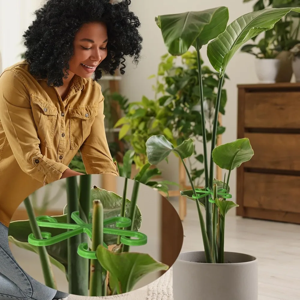 Plant Stem Support Frame Climbing Houseplant Stand Stakes Plastic Garden No Stake Trellis Indoor Plant Holder Rack Hoops,plastic plant supports,plant stakes,plant climbing support,plant stem support,plant support stick,plant support racks,plastic plant stand,climbing plant trellis,flower stem holder