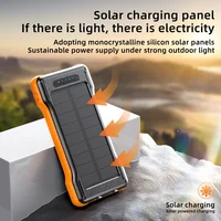 Solar Power Bank 100000mAh Portable Charging Poverbank External Battery Charger Strong Light Led Light for All Smartphones 1