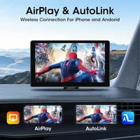 Srnubi – écran intelligent Portable sans fil Carplay de 10 pouces, lecteur vidéo multimédia, autoradio Android pour Apple Android, stéréo AUX/FM 4