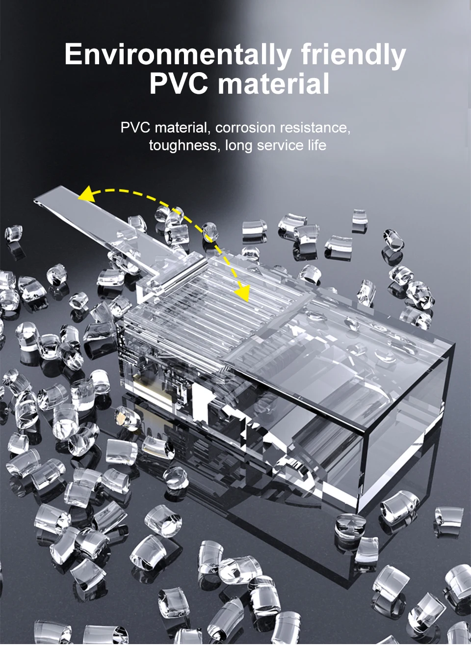ONTi 10/50pcs CAT6 CAT5E Pass Through RJ45 Modular Plug Network Connectors UTP 50μ Gold-Plated 8P8C Crimp End for Ethernet Cable