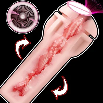 Male Masturbators for Men Vagina Vacuum Pocket Pussy Vaginator Endurance Exercise Masturbation Sex Toys No Vibrator Masturb Cup 2
