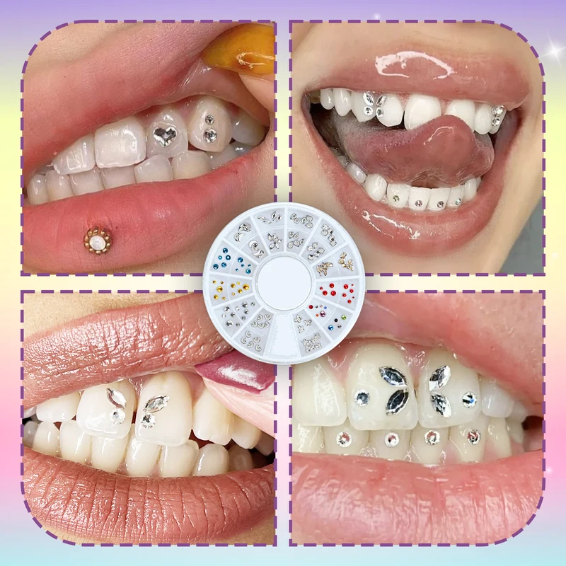 DIY Teeth Gems Kit With Glues And Light Teeth Anti-drop