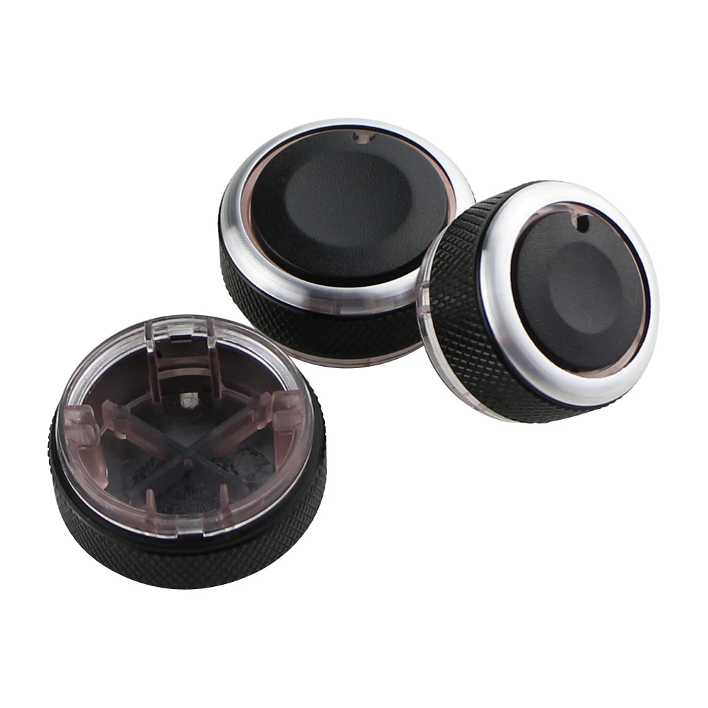 Air Conditioning Knob 3Pcs/set Aluminum Alloy AC Knob Heat Control Switch Button Knob for VW POLO 2002-2014 MK4 MK5 9N 9N3 6R