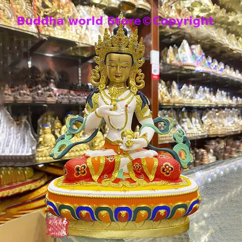 

5A high grade colored draw Good Buddha statue bless family Safety Health luck Vajra Sakyamuni Vajrasattva Painted Buddha