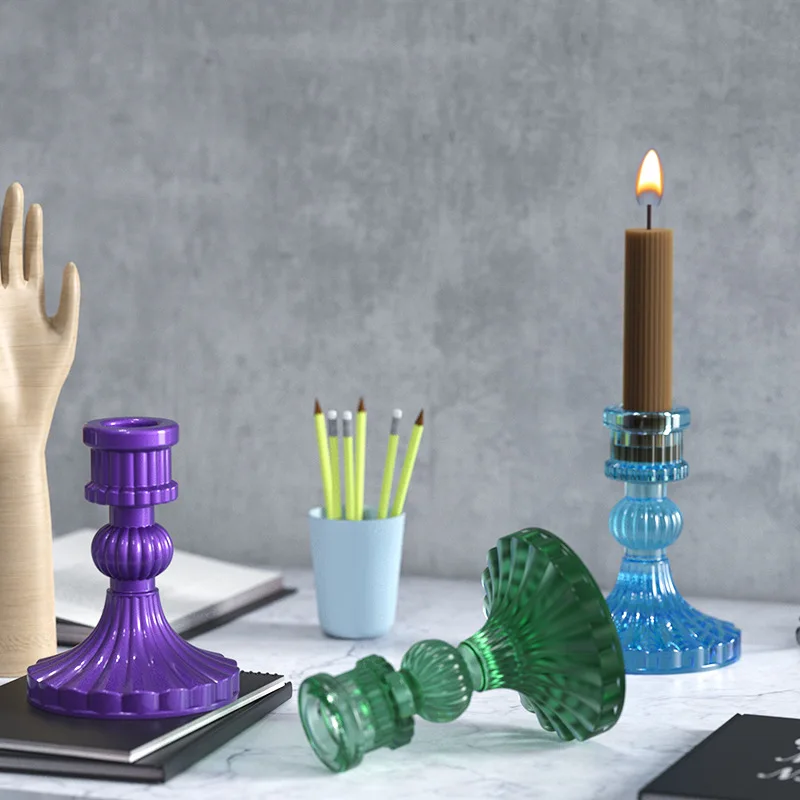 Silicone Mold Flower Silicone Mould Nordic Candlestick Silicone Molds DIY Plaster Cement UV Epoxy Resin Candle Holder Home Decor Handmade Gift Table Ornament