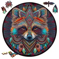 frog Wooden animal Puzzle cat circular Wooden jigsaws Interesting Diy Draft For Kids Adults 3d Puzzle Brain Games 2