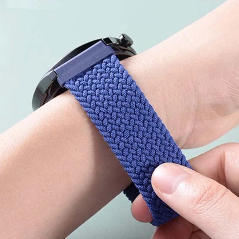 Braided Solo Loop Sport Strap for Smartwatch - 22mm Replaceable Bracelet Strap
