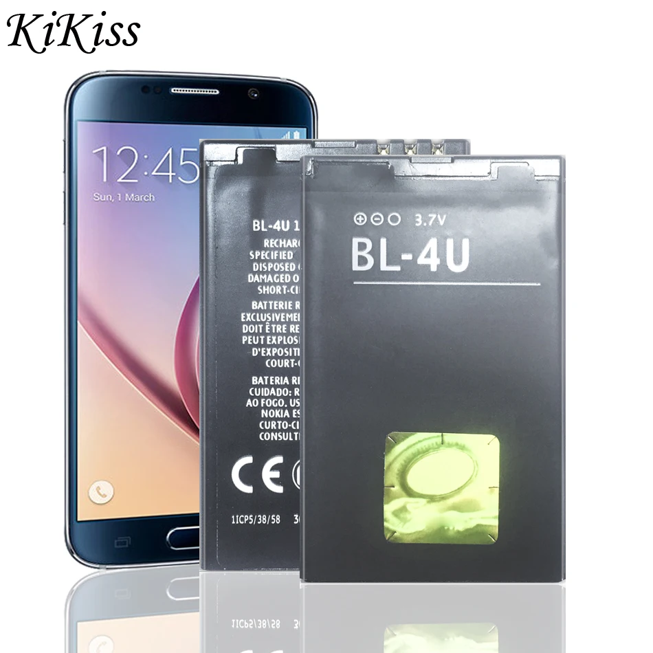 Nuova Batteria 1000Mah Bl-4U Bl4U Per Nokia Asha 210 300 305 306 308 309 311 501 503 Bl 4U Li-Ion Lithium Bateria