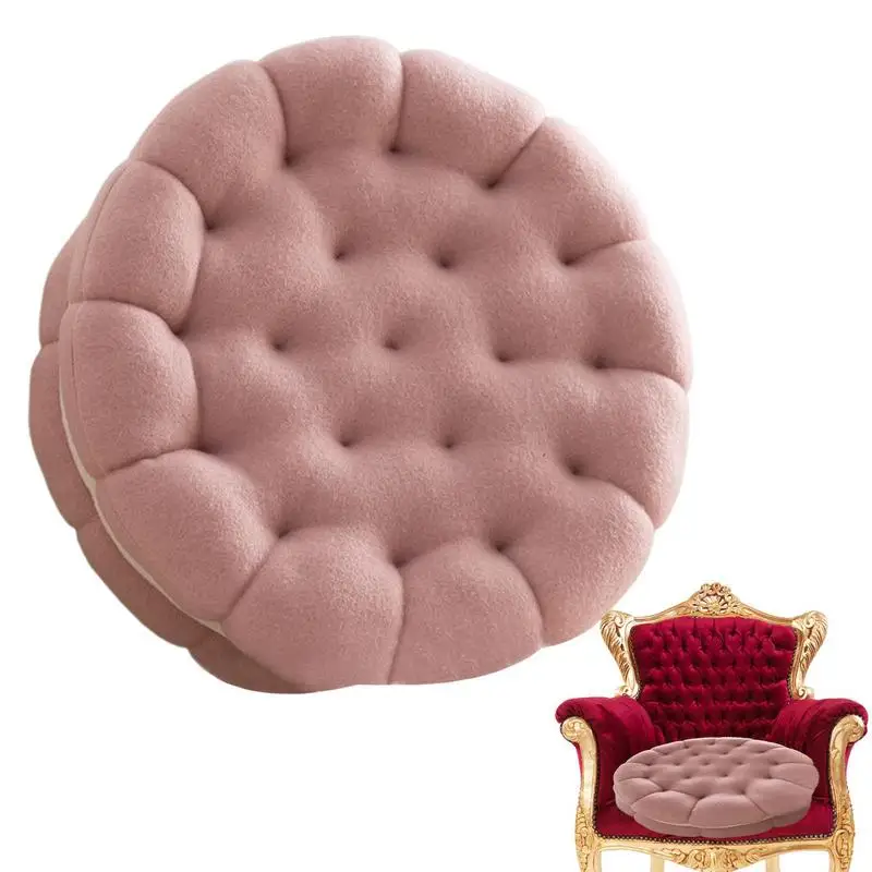 

Round Chair Cushion Large Outdoor Pillow Sandwich Biscuits Shape Cushion Sofa Offices Chair Seat Pad Warm Floor Pillow For Rooms