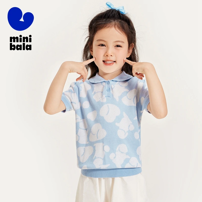 Mini Bala T-Shirt Mother-Daughter Outfit Mother-Daughter Dress Skin-Friendly Eco-Friendly Soft Comfortable Knitted T-Shirt 2