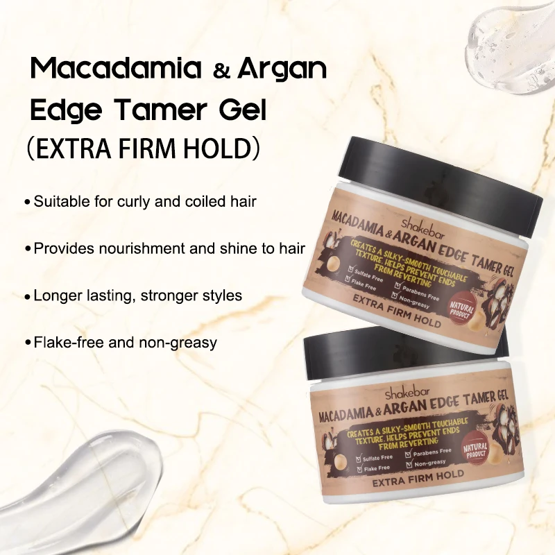 Shakebar Hair Care Oil Hair Styling Mousse Edge Tamer Gel Nourishes and Scalp Leaves Shine and Long-lasting Style