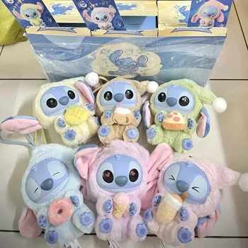 Nwe Miniso Disney Stitch Eat Some Thing Before Sleep Series Vinyl Blind Box Bag Pendant Cute Doll Mystery Box Toy Adult Gift 1