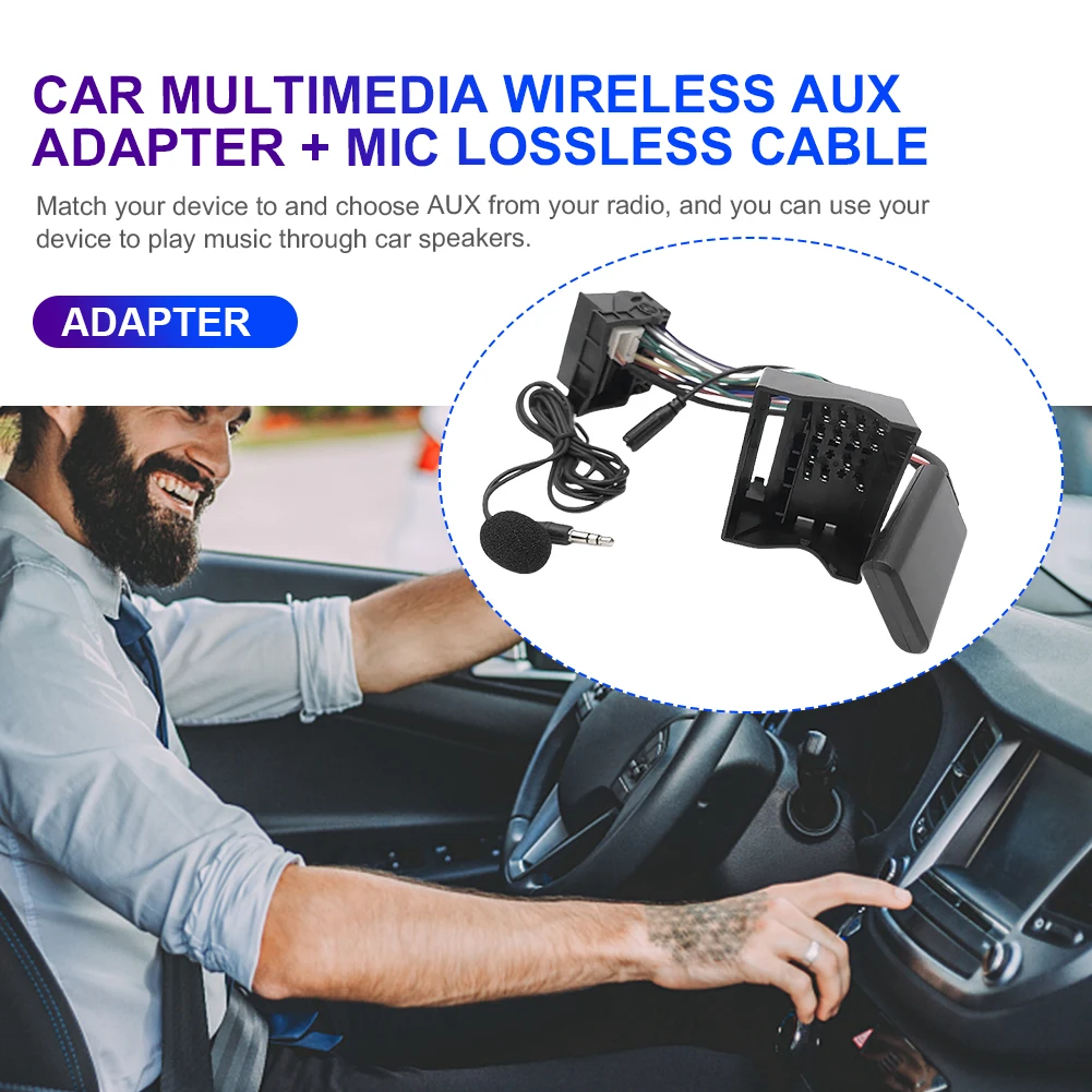 Audio MP3 Music Adapter AUX-IN Radio Extend Bluetooth-Compatible Adapter with Microphone Call Handsfree for Citroen C2 C3 C4 C5