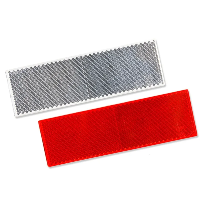 5pcs Truck Trailer Rectangle Plastic Reflector Reflective Tape Adhesive Auto Safety Night Warning Plate Stickers Car Accessories