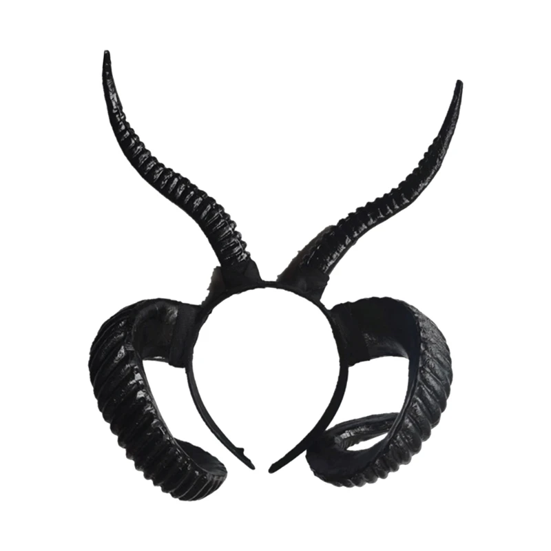 

Long Sheep Horn Headband for Halloween Costume Hairhoop Party Props Headpiece Stage Headdress Anime Dress Up Accessories 57BD