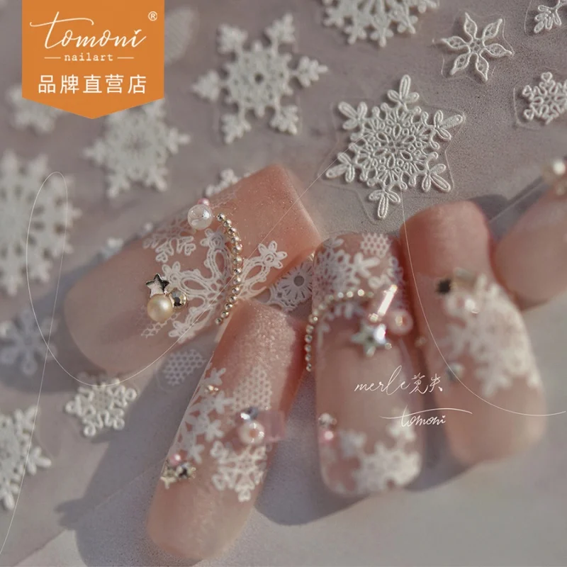 

[Meow.Sensei] Relief Nail Stickers No Loss Cooperation Model Japanese-Style Retro Nail Sticker Wholesale Lace Snowflake Ms489