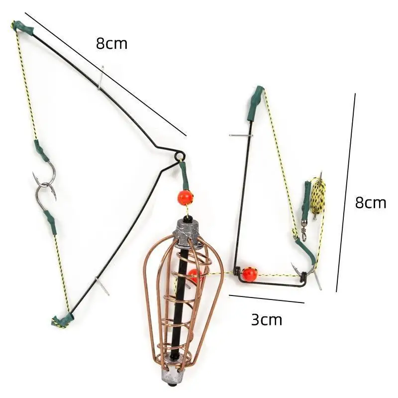 15G 20G 25G 30G Explosion Fishing Hook Fishing Lure Bait Trap Feeder Cage Sharp Fishing Hook With Stainless Steel Springs
