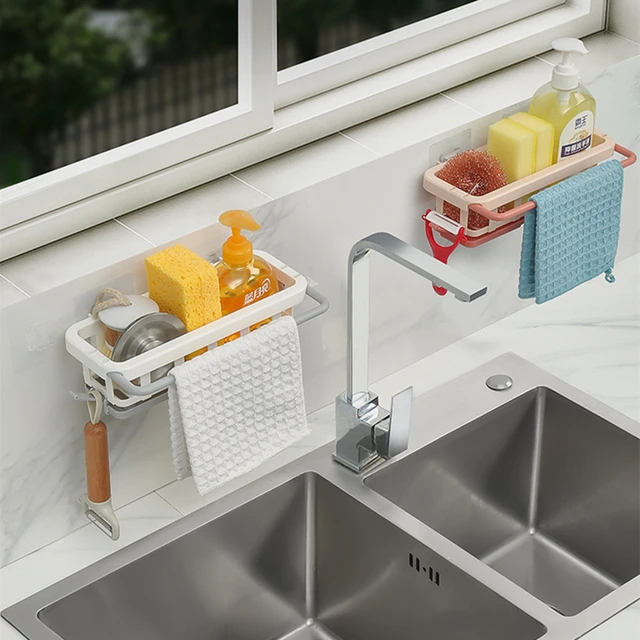 Kitchen Sink Organizer Drain Rack Over Faucet Sponge Holder Stainless Steel  Heavy Duty Bathroom kitchen Organizer Accessories - AliExpress