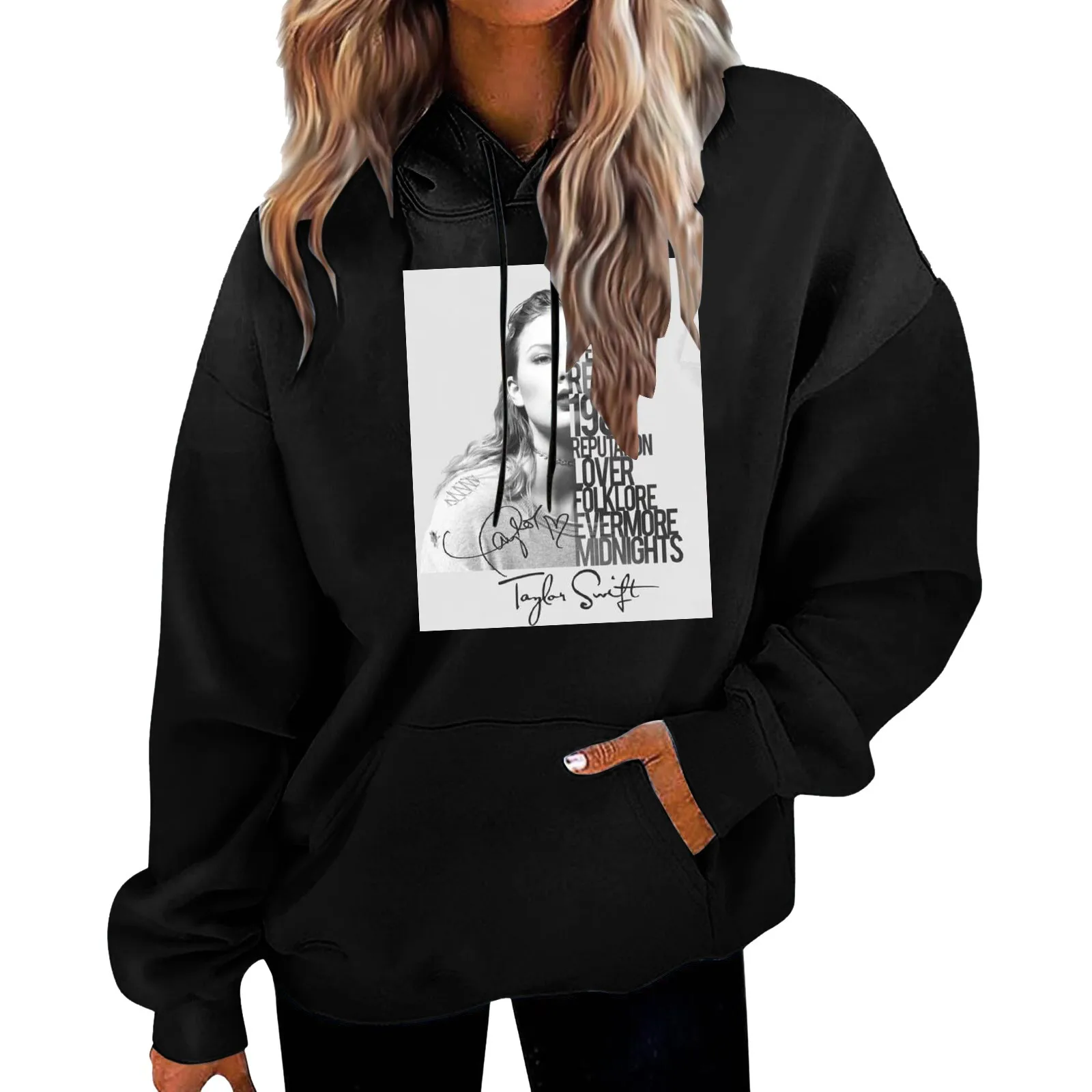 

Hoodies Sweater Taylor Women Print Long Sleeve Casual Leisure 1989 Tour Concert Surrounding Loose Hoodie Sweatshirt Women