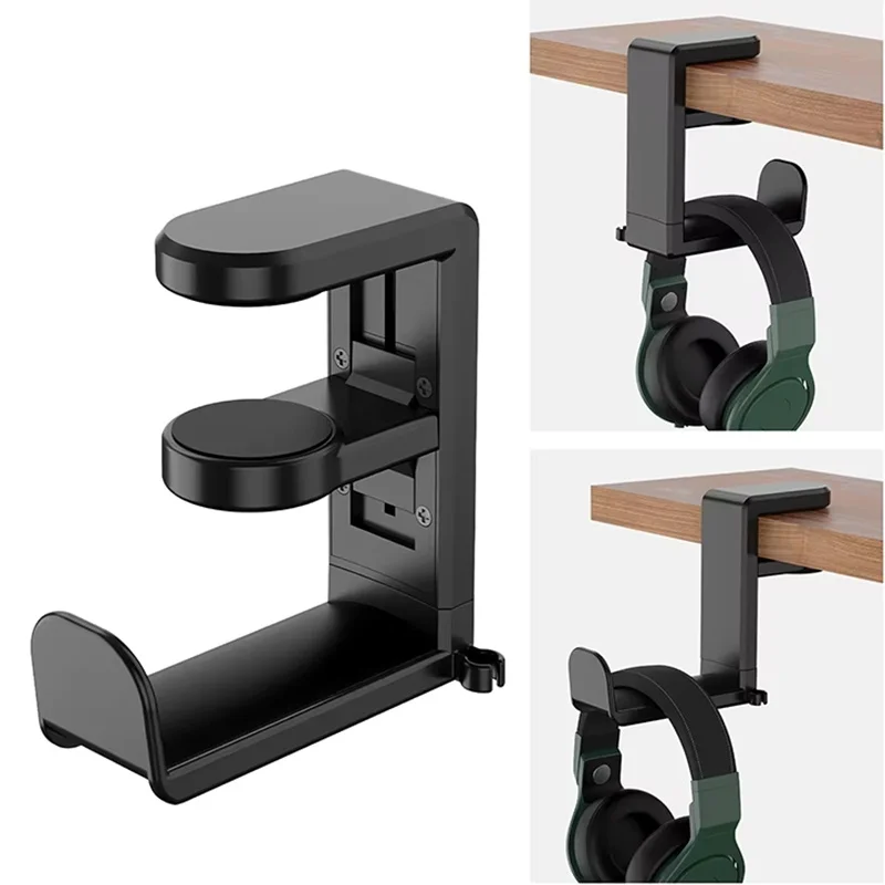 Universal 360° Rotating Headphone Stand and Desktop Organizer
