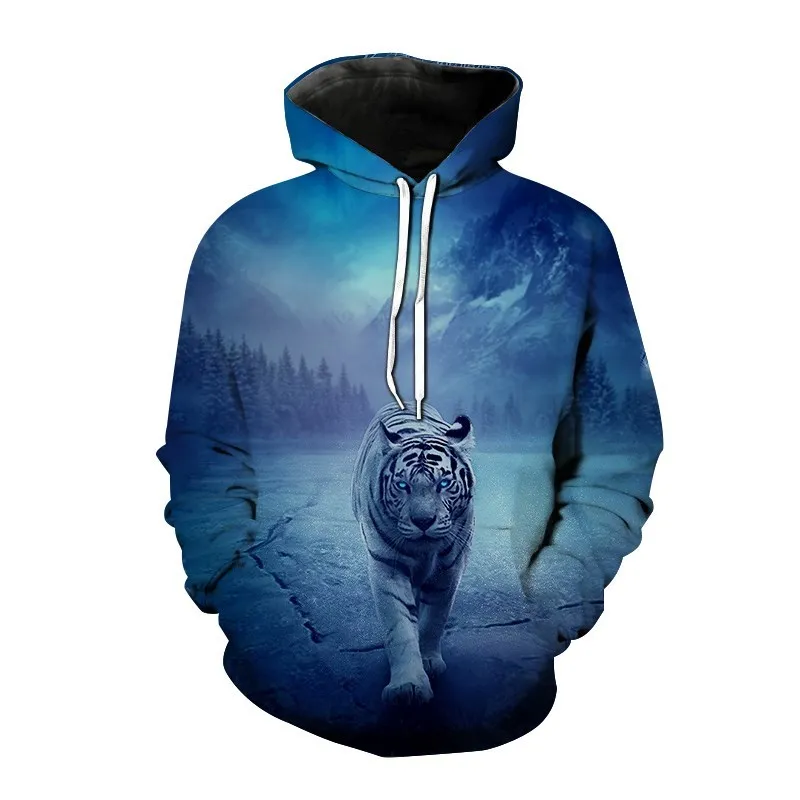 thumbnail image 1 of Sudadera con estampado de tigre para hombre, nueva moda 2023, sudadera holgada con bolsillo y estampado 3D, sudadera de manga larga, ropa para hombre, 1 of 5