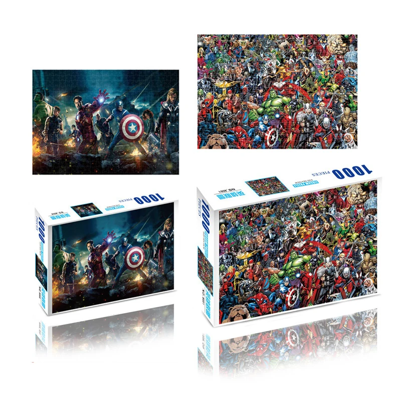 Пазлы Marvel для взрослых 1000 штук бумажные искусственные интеллектуальные