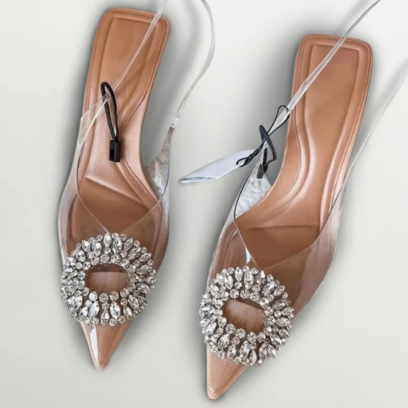 Women Summer Sandals High Heels Ladies Shoes PVC Transparent Rhiestone Elegant Party Wedding Female Sandal Woman Sandals 2022 1