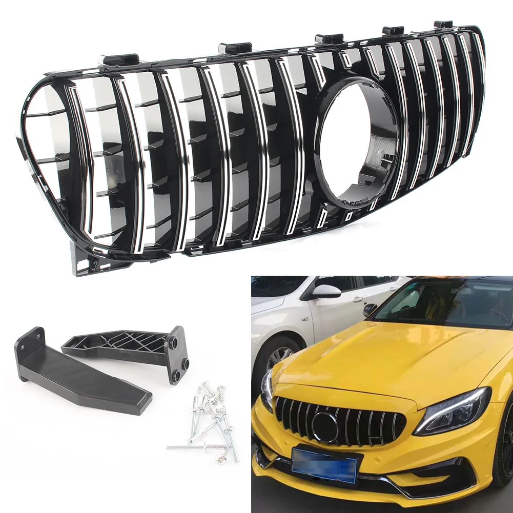 

Silver Front Grille Upper Grill For Mercedes Benz GLA200 GLA250 2017 2018 GLA Class 200 250 GT R Grill X156