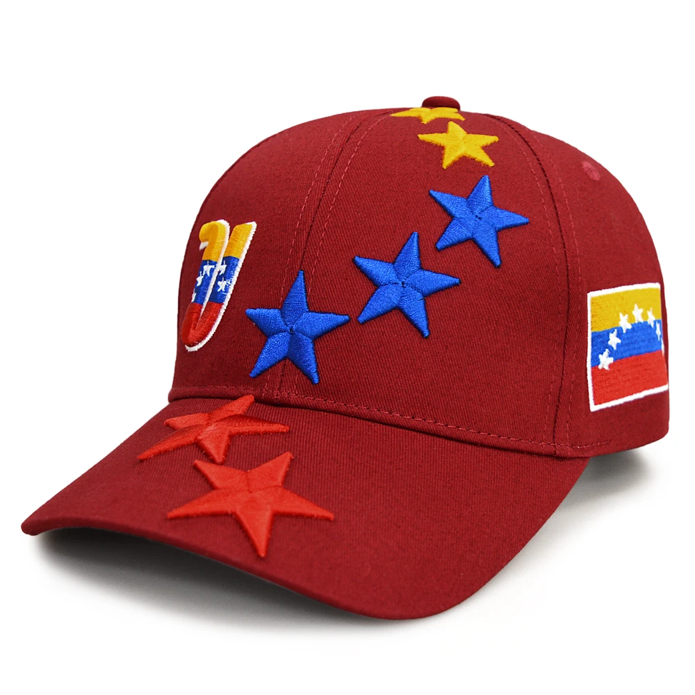 New designed Venezuela Caps Gorras Cotton Twill Baseball Cap Embroidery 7 Stars Logo Venezuela Sports Cap Women Men Hats 3