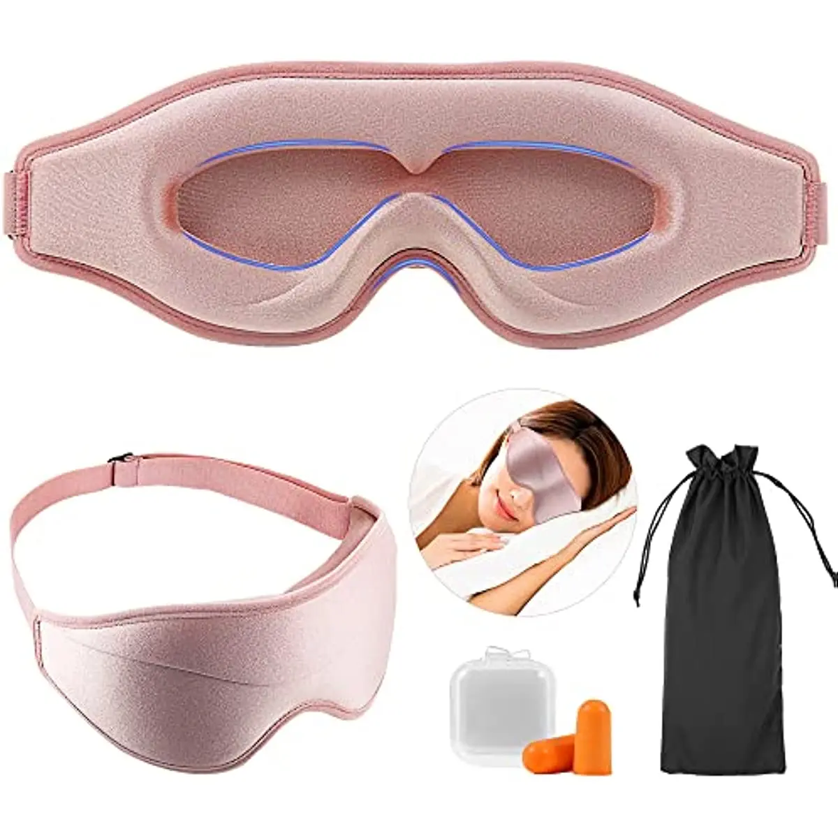 

3D Women Sleep Mask Comfortable Eye Mask Sleeping Goggles Ladies Pink Breathable Sleep Mask Soft Eye Patch Sleeping Glasses