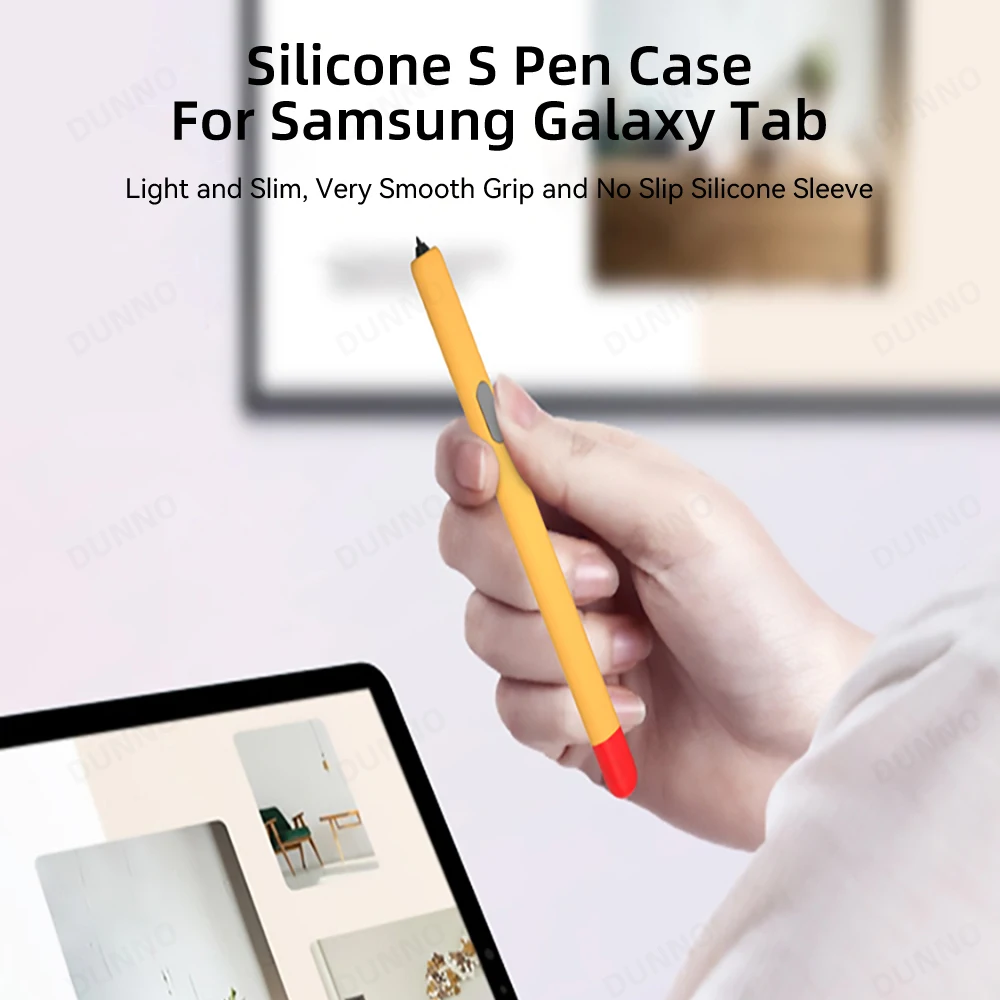 Estojo de Lápis para Samsung Tab Proteção Antiderrapante Capa de Manga de Silicone Caneta s7 Plus s8 Plus s6 Lite s - Imagem 3