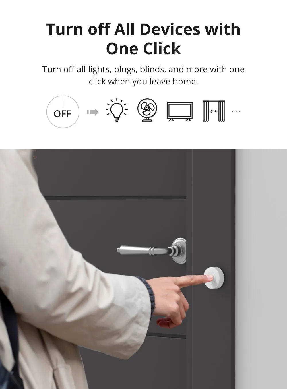 SNZB-01P Zigbee Smart Scene Switch Custom Button Ewelink App Voice Control Via A