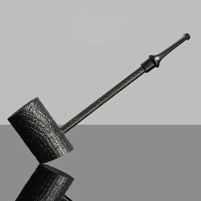 OLDFOX Briar Tabakpfeife Hammerrohr handgeschnitztes Rohr Kohlefaser gerader Griff Rauchpfeife Massivholz – Detail 3