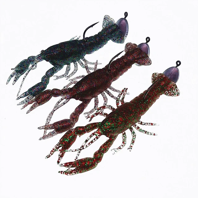 Swolfy 3pcs/Lot Crayfish Fishing Lure 12cm Shrimp Lobster Swim Bait Claw  Bait ISCA Artificial Lure