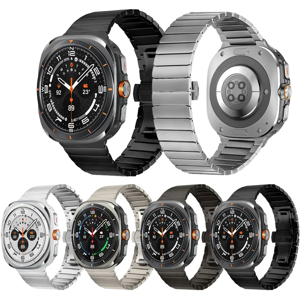 Stainless Steel Link Bracelet Watch Band - Business Men's Strap