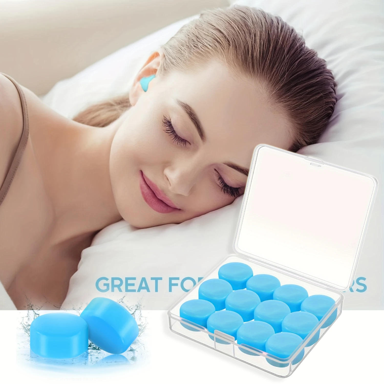 Ear Plugs For Sleeping - 16 Pack Noise Cancelling Silicone EarPlugs, Reusable - View #4