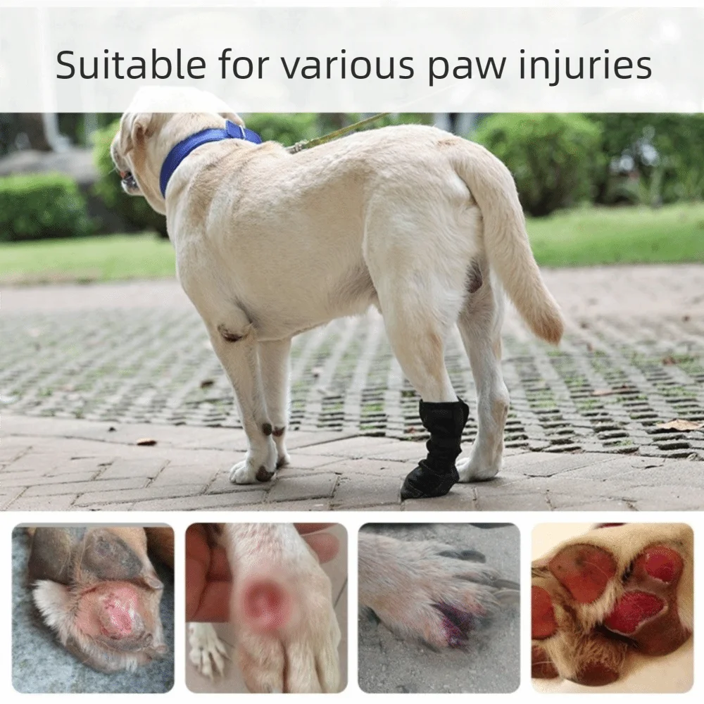 Waterproof Dog Paws Protective Cover Adjustable Anti-licking Dog Foot Cover Breathable Dog Shoes for Cats and Dogs