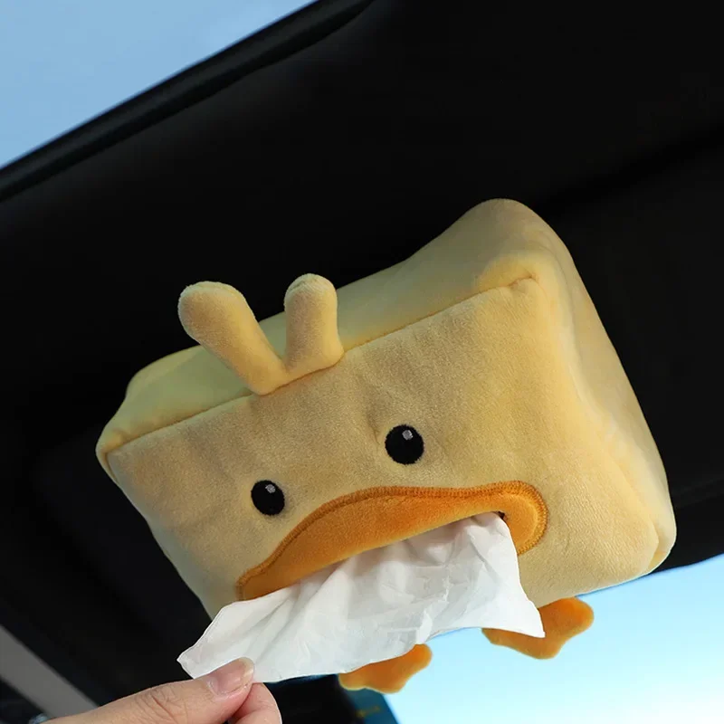 Cartoon Animals Car Tissue Box Inner Armrest Box Sun Visor Pumping Cute Creative Accessory