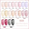 MEET ACROSS 6Pcs/Set Jelly Nude Pink Black Quick Extension Gel Nail Polish Transparent Finger Prolong Construction Nail Art Gel 5