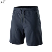 LNGXO Unisex Summer Quick-Dry Running Shorts Stretch Hiking Shorts with Zippered Pocket Reflective Strips For Outdoor And Casual