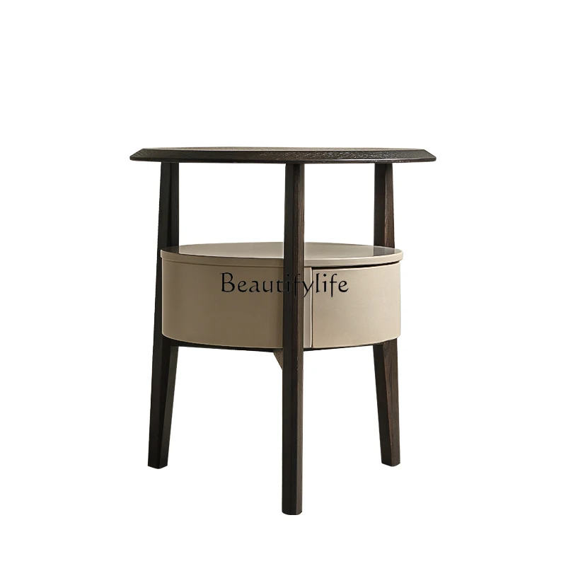 

Italian Minimalist Bedside Table Villa Bedroom Creative round Storage Living Room Personalized Coffee Table