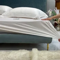 600TC 100%Eucalyptus Lyocell Fitted Sheet Twin Double Queen King Elastic Fitted Bed Sheet Nature Soft Silky Sheet Pillowcases 1