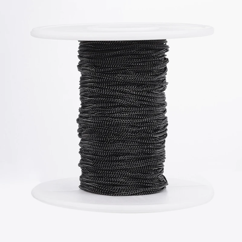 10m/roll Thin 304 Stainless Steel Twisted Chains Link Chain Curb Chains Soldered for Jewelry Making DIY Bracelet 1.2x1.1x0.3mm