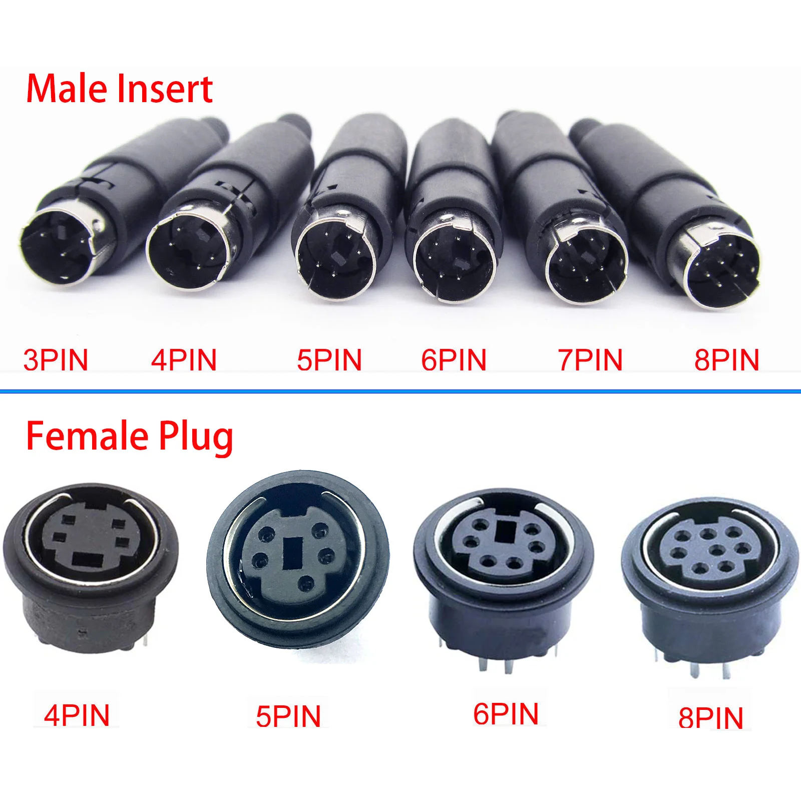1-Pairs-Mini-DIN-Male-Socket-Connector-Jack-PS-2-PS2-Female-Plug-DIY ...
