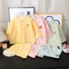Cloud Cotton Children's Sleepwear Set Cartoon Print Boys Girls Home Clothes Two-Piece Suit Spring Autumn Summer Cardigan