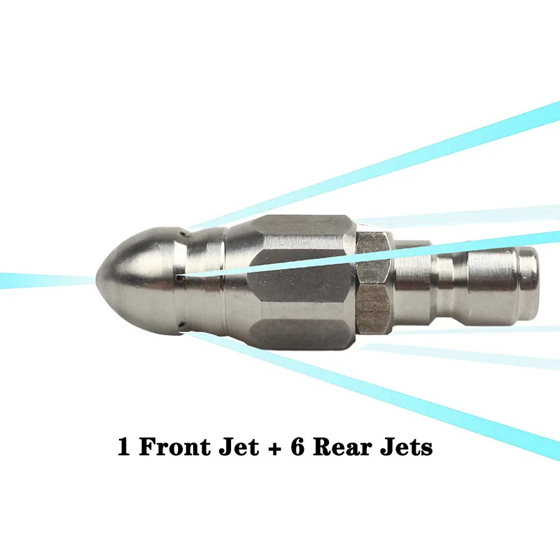 Pressure Washer Sewer Jetter Nozzle with Stainless Steel, Durable Design Sewer Jet Nozzle,1/4Inch Quickly Connector 2