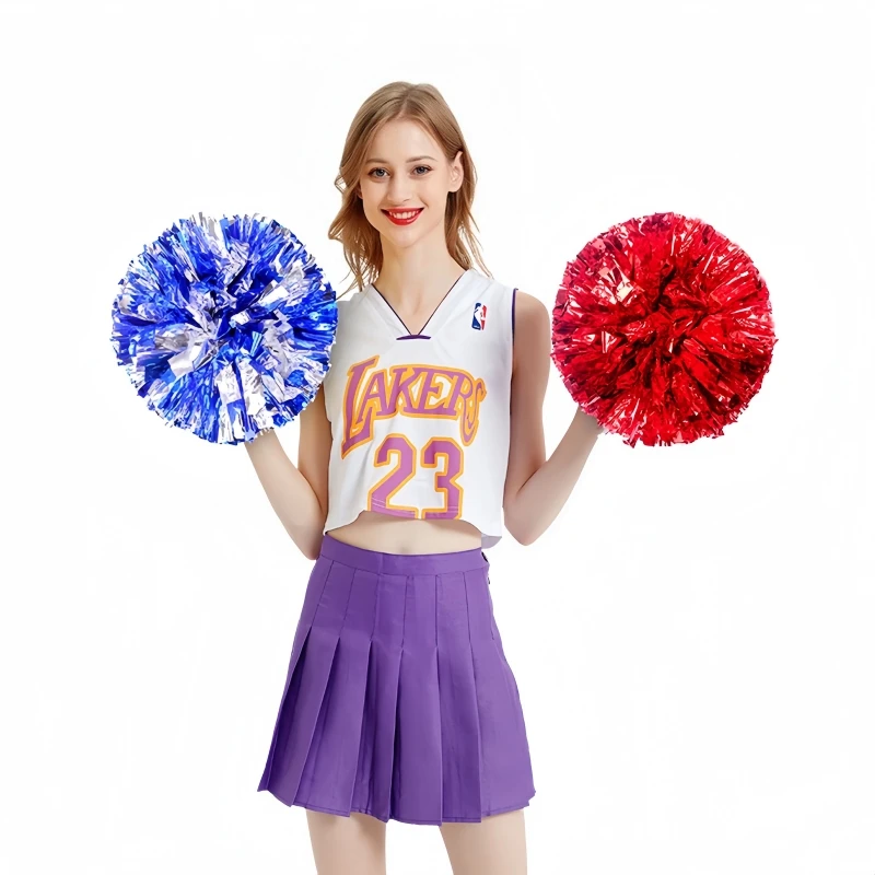 Cheerleading-Pompons mit Plastikgriff für Teamgeist, Sport, Tanz, Anfeuern, Kinder, Erwachsene, Cheerleading-Zubehör – Detail 6