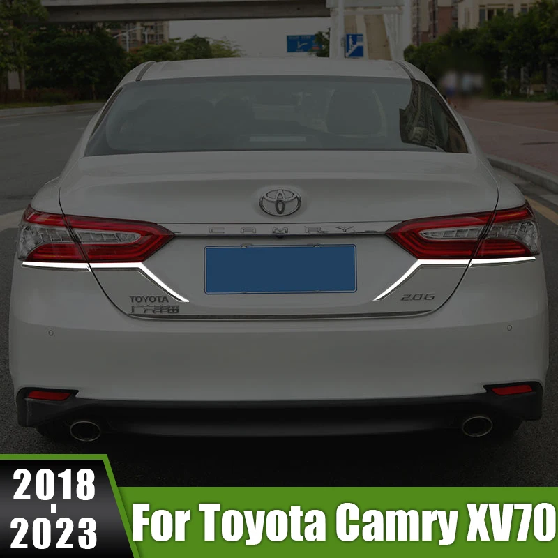 

For Toyota Camry XV70 70 2018 2019 2020 2021 2022 2023 Car Rear Bumper Fog Light Tail Lamp Frame Cover Trims Decorative Sticker