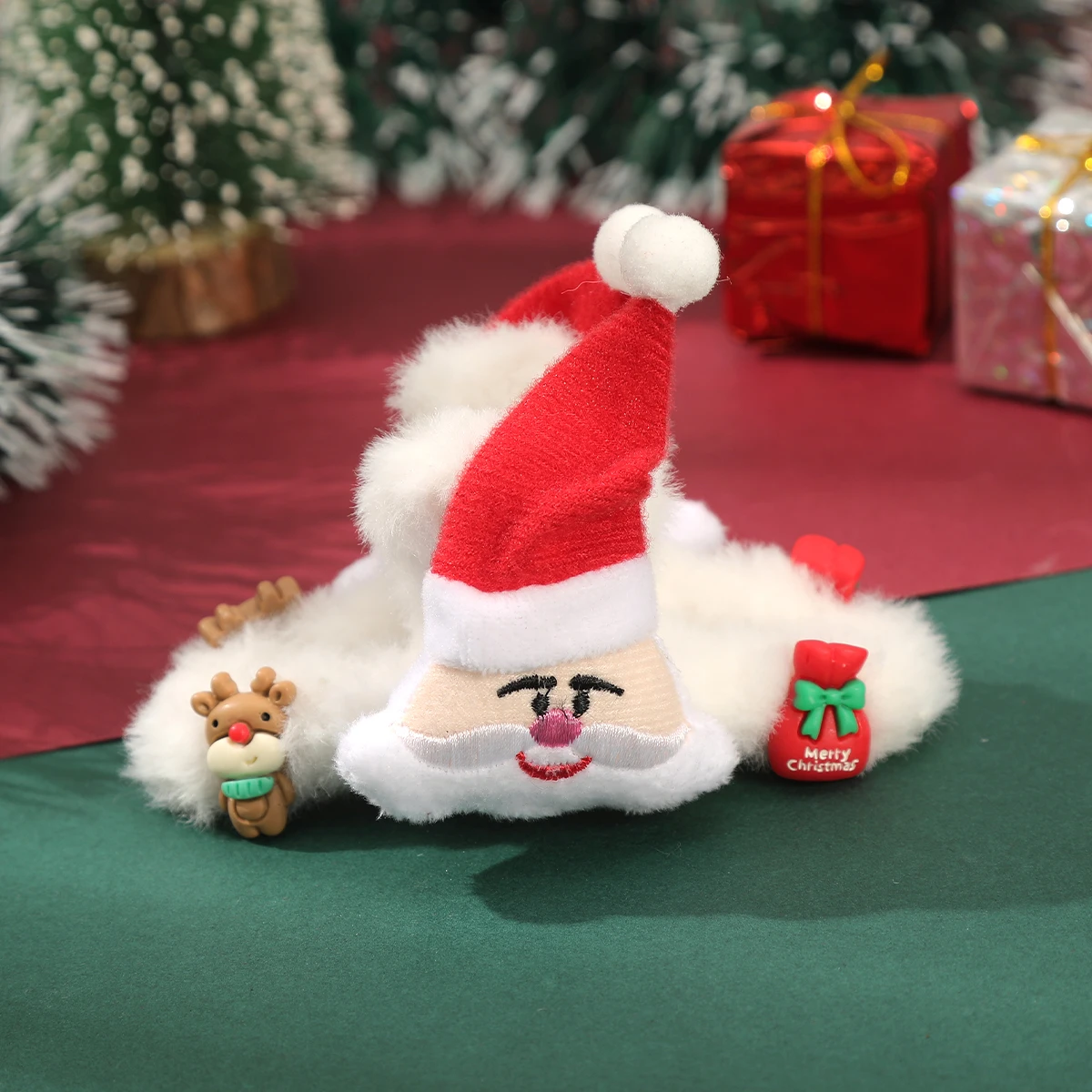 Elk Christmas Clip Khaki Cute Hair Claw Women Halloween Styling Hairpin Crab Hair Clip Santa Claus Dress Up Hair Accessories