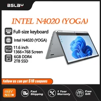 Laptop 11.6 Inch Intel Celeron N4020 360° flips HD Camera Touchscreens 6GB DDR4 2TB SSD 4500 mAH 2.8 GHz Lightweight Tablet 1